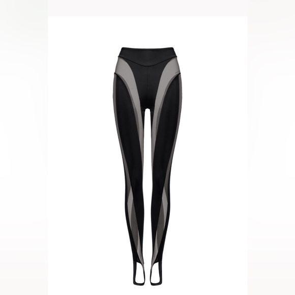 Mugler HM Mesh-paneled Stirrup Leggings Black Limited Edition - Picture 7 of 10